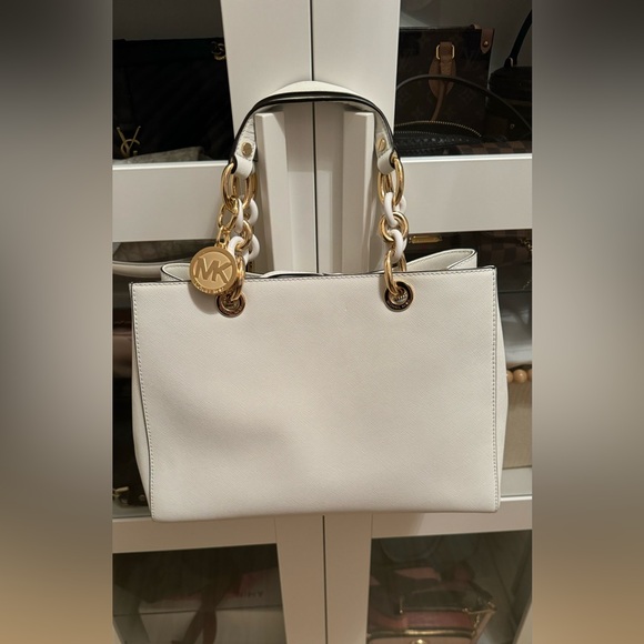 Michael Kors White Safiano Leather Handbag - Picture 11 of 16